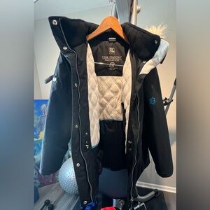 NWT Black down-filled hooded coat jacket parka XL